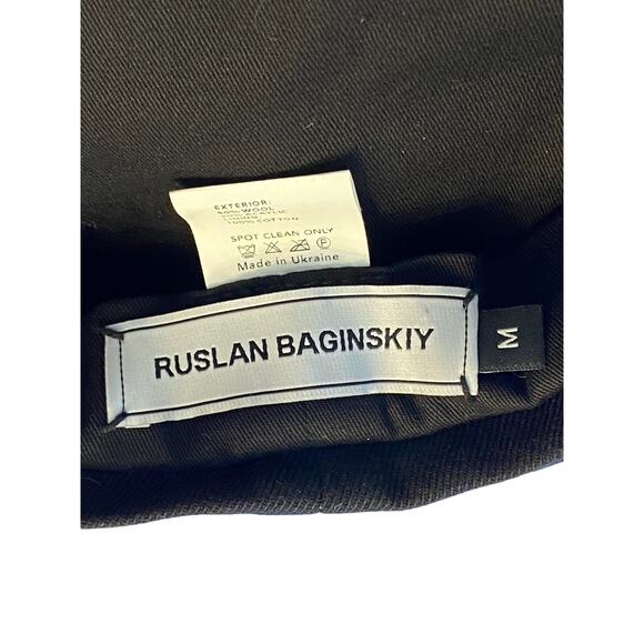 Ruslan Baginskiy Monogram Logo Embroidered French Beret Wool-Blend Preppy Sz M - Picture 7 of 11